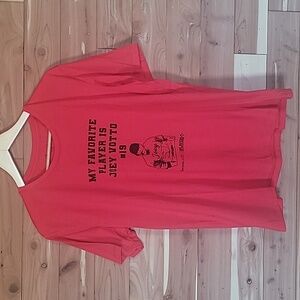 Swing Juice Baseball Tee, Size L, Red, Black, Soft, Joey Votto, #19